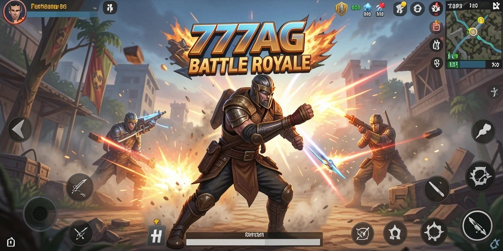 Screenshot gameplay 777AG memperlihatkan aksi seru Battle Royale.