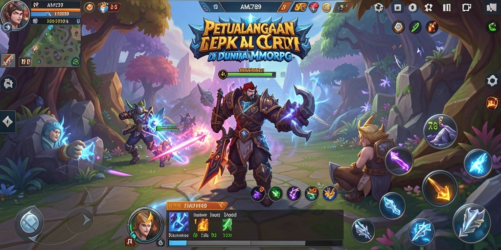 Screenshot utama AMS789 menampilkan aksi terampil di dunia MMORPG.