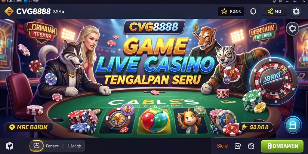 Screenshot CVG8888 menampilkan dealer langsung dalam suasana permainan Live Casino.