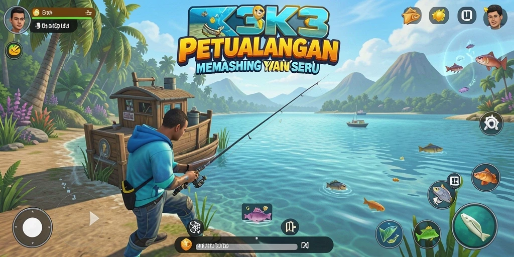 Tampilan menarik dari gameplay memancing K3K3
