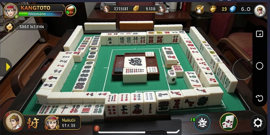 Tampilan gameplay Mahjong yang menarik dan interaktif di KANGTOTO.