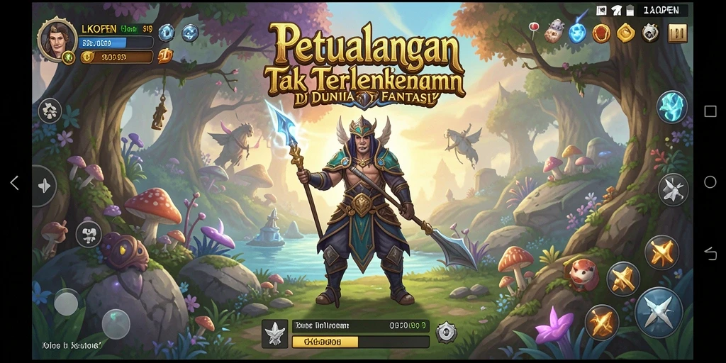 Tampilan screenshot LKOPEN menampilkan petualangan seru di dunia fantasi.