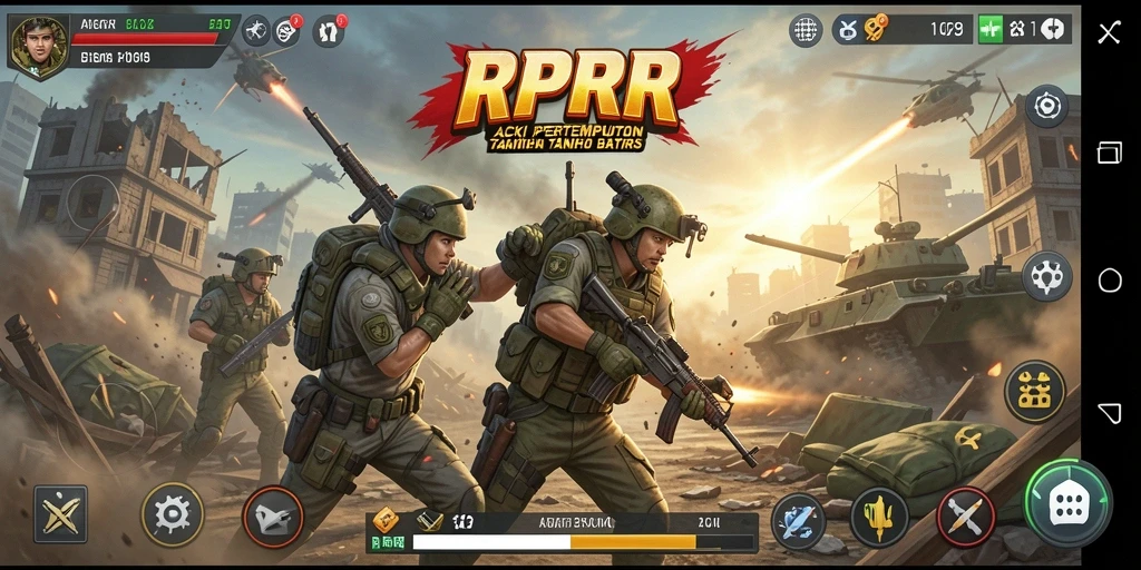 Screenshot permainan RPRR menampilkan aksi pertarungan yang intens.