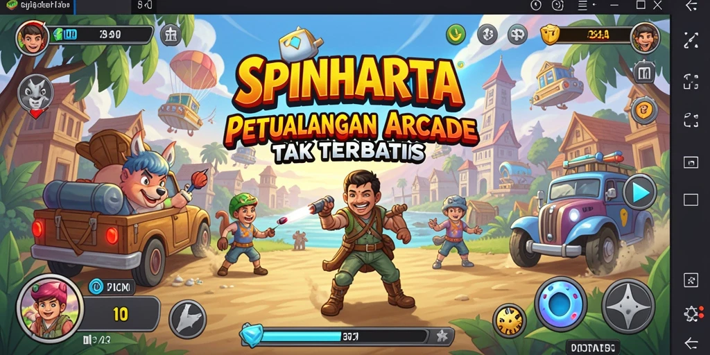 Tampilan menarik dari gameplay SPINHARTA di arena Arcade.