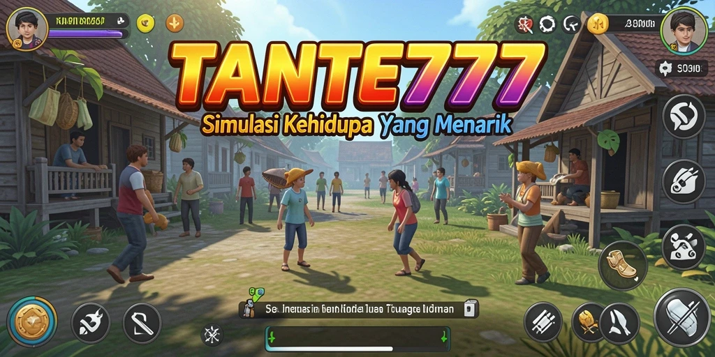 Gambar menunjukkan gameplay menarik TANTE777 dalam simulasi kehidupan.