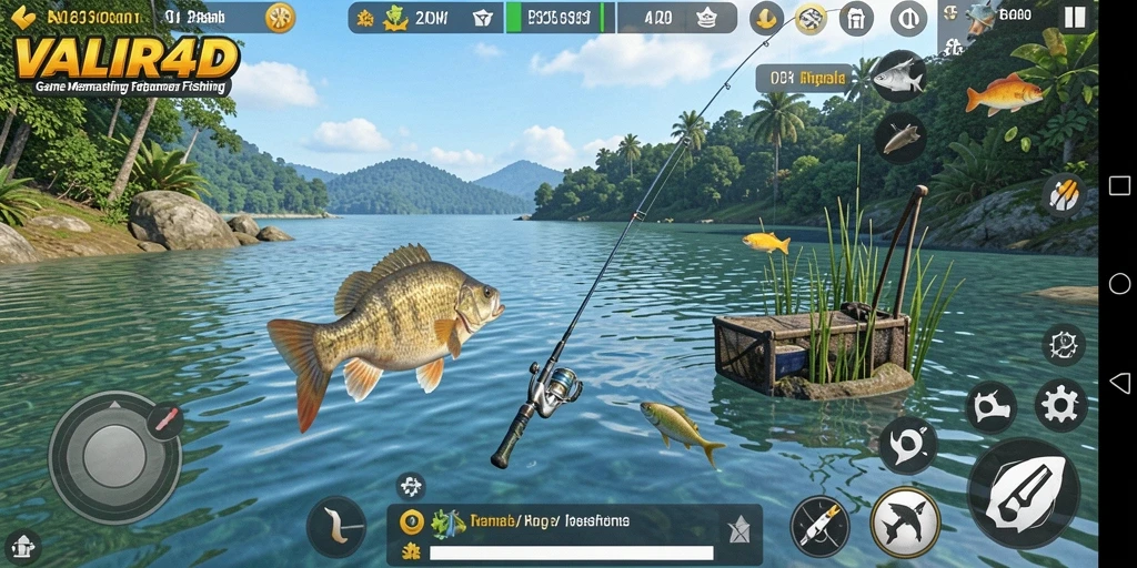 Tampilan gameplay VALIR4D dengan pengalaman memancing yang mendalam.