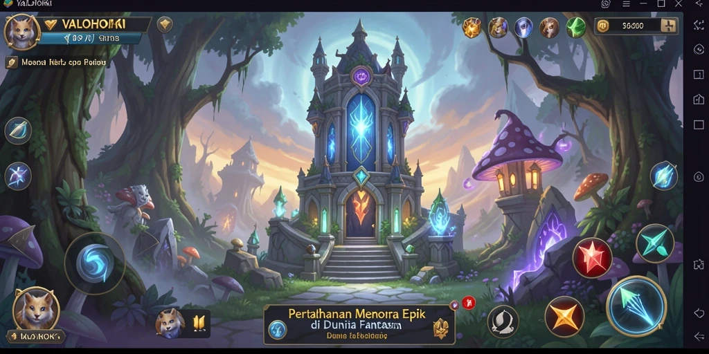 Menampilkan aksi menara dalam pertempuran Tower Defense yang mendebarkan.